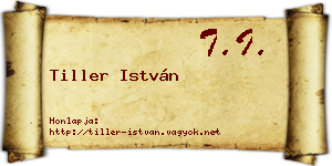 Tiller István névjegykártya