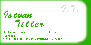 istvan tiller business card